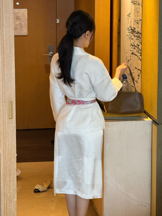 DUO智仙生 黑标 都市丽人的梦想套装 老钱风衣感亚麻衬衫 商品图4