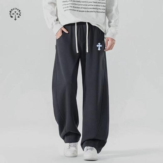 F031877新款四色串标相拼休闲运动版型男女同款情侣款宽松长裤 商品图2