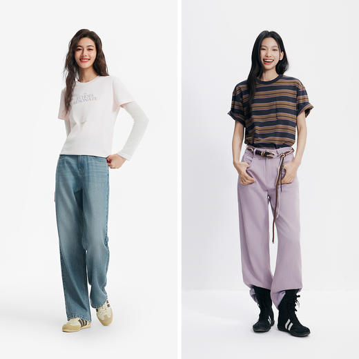 森柔|森马牛仔裤女夏季凉感长裤时尚女士复古甜酷百搭显瘦阔腿裤 商品图4