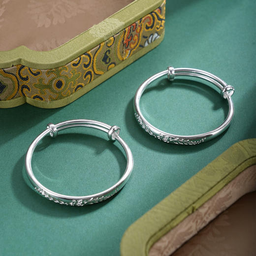 子佩集【穗穗清福】S999银童镯【YHSZ0138】儿童叶子麦穗2509 商品图2