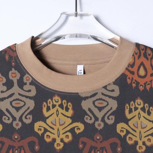 26T184SDSA男装2026新款高贵轻奢时尚撞色几何图腾满印圆领短袖T恤百搭 商品图2