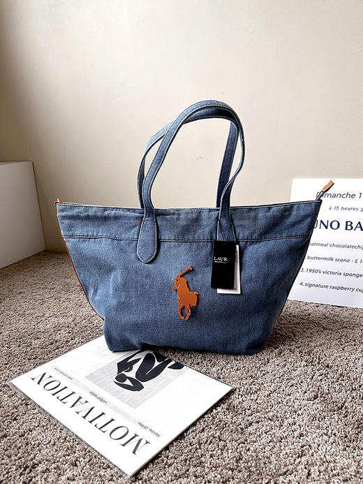 THS-无 RL马球家  春季出行搭子 在售款牛仔托特包 CQ1432 商品图1