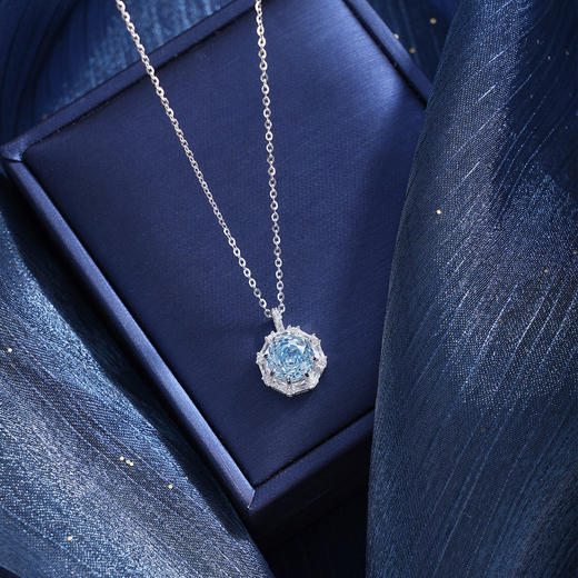 子佩集【蓝调旋律】S925银套链【YL-7466】时尚玫瑰切锆石项链2509 商品图3