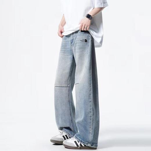 F031852春季新款时尚通勤百搭显瘦情侣款直筒牛仔裤 商品图3