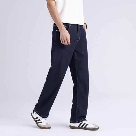 GXG男装【含桑蚕丝】26夏季简约休闲水洗直筒经典百搭男式牛仔裤K&C 商品图2
