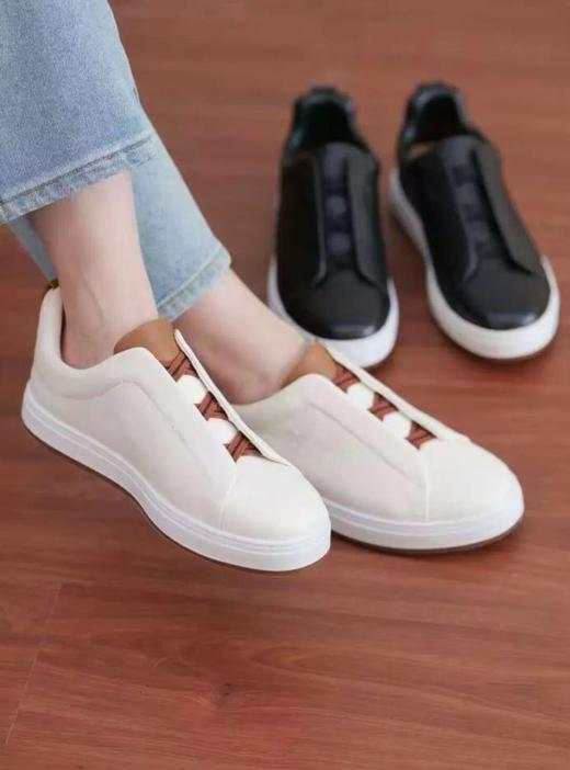 韦恩真皮休闲小白鞋，头层牦牛皮，韦恩专利水染鹿皮乳胶鞋垫，舒服到不想脱下来【G】 商品图2