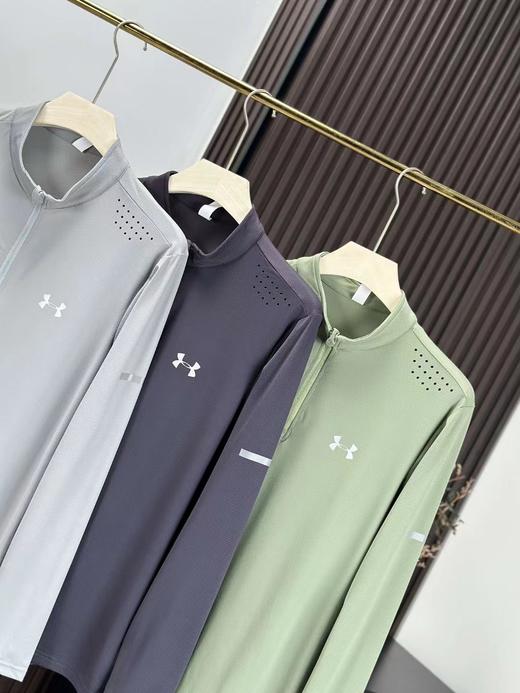 F031854春季跑步运动速干透气紧身立领开链长袖T恤 商品图3