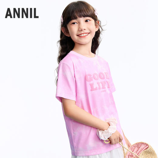 男女童圆领短袖针织衫夏季新款安奈儿童装EM621635 商品图1