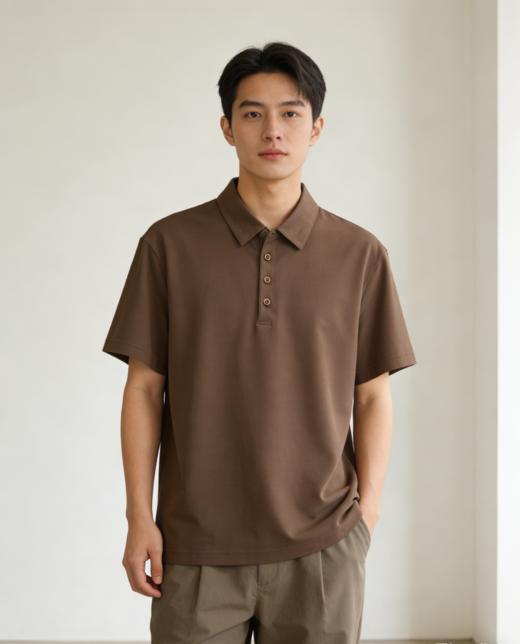 G2000男装SS26商场新款【凉感】丝光棉休闲短袖POLO衫61140144 商品图1