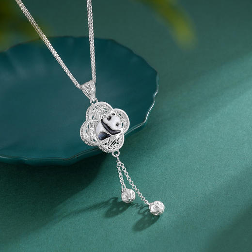 子佩集S990银【窗竹影摇】双面套链项链【DSDZ001】大师工坊原创作品花丝珐琅彩2509 商品图2