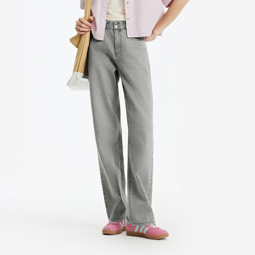 森柔|森马牛仔裤女夏季凉感长裤时尚女士复古甜酷百搭显瘦阔腿裤 商品图2