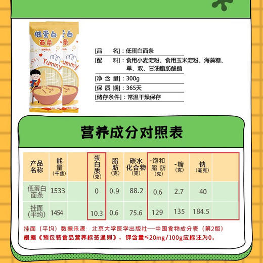 颖智低蛋白面条主食0蛋白挂面食品300g 商品图1