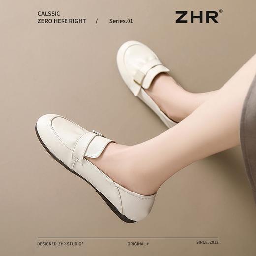 ZHR软底妈妈鞋一脚蹬乐福鞋2025夏新款平底百搭小皮鞋黑色工作鞋 商品图8