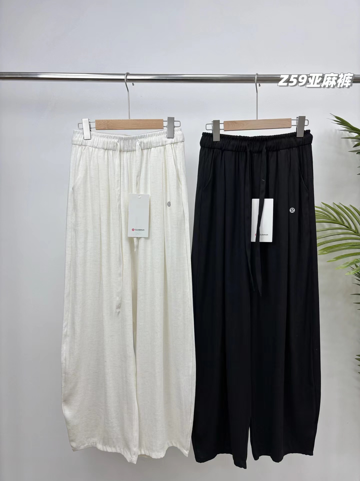 F0318130春夏新款女士高腰天丝亚麻弯刀裤遮肉显瘦休闲裤