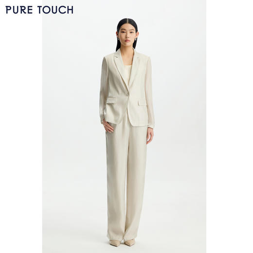 商场同款PURE TOUCH 26春夏新款水银纱西装外套微收腰珠光西服女 商品图3
