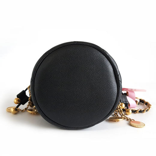 【95新】CHANEL香奈儿AP3111 B09805 9430523C黑金荔枝牛皮金币链条小水桶单肩包女士140326JJ13 商品图5