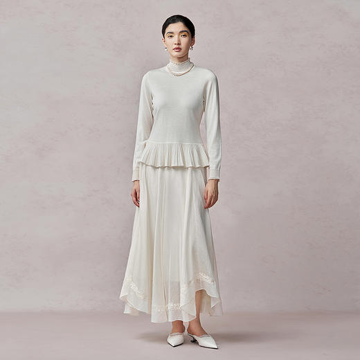 【林栖设计小店】绣花半身裙优雅百搭不规则设计宽松2025秋季新款裙子女F1953216 商品图2