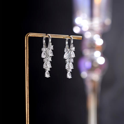 子佩集【晚妆微露】S925银耳环【YEH-2967】扣环圆球水滴流苏锆石2509 商品图2