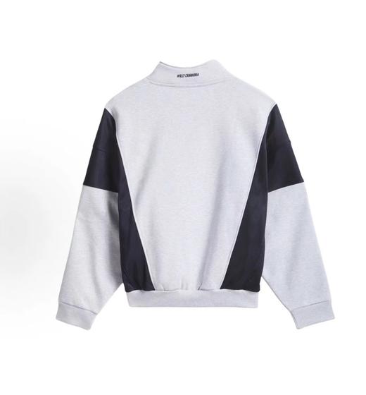 F031844春季新款拉链立撞色拼接领半高领运动套头长袖卫衣 商品图1