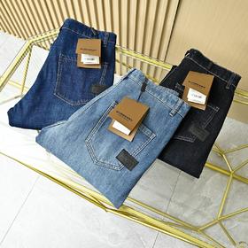 芭宝莉Burberry2026春季新款男士直筒百搭定制字母皮标休闲哈伦牛仔裤