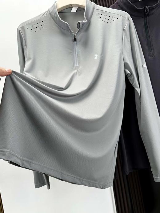 F031854春季跑步运动速干透气紧身立领开链长袖T恤 商品图4