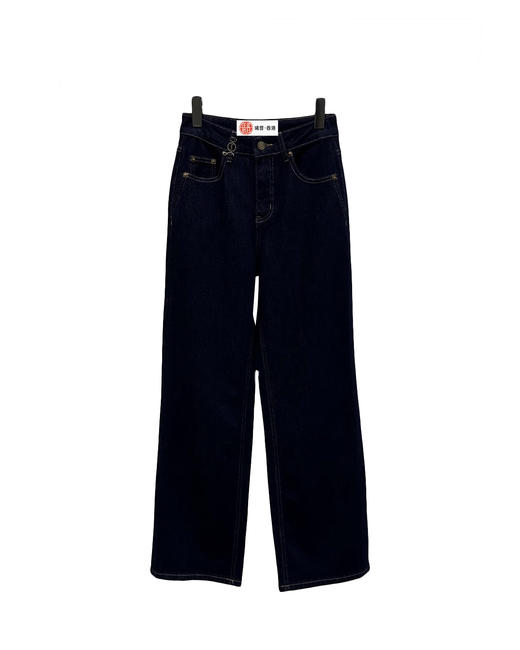 女款链扣棉牛仔裤长裤la024 商品图0