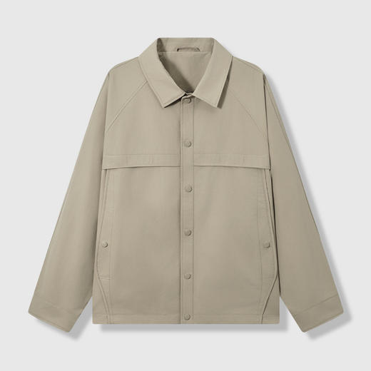 GXG男装26春季日常通勤经典翻领简约百搭工装休闲男式短款夹克K&C 商品图2