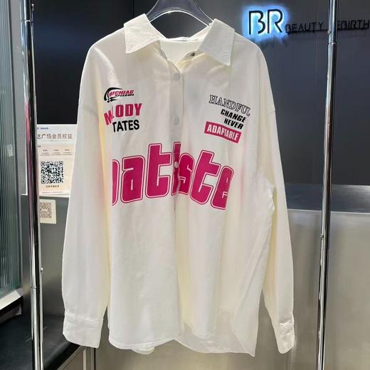 NC翻领印图案长袖衬衫51220（白）春季161011760321 商品图1