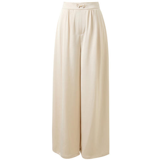 三彩【遥听山月】2026夏季新款新中式休闲裤长裤宽松高腰阔腿裤C 商品图4