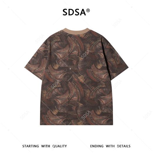 26T192SDSA男装2026新款高贵美式复古象线条满印短袖T恤百搭圆领上衣 商品图5