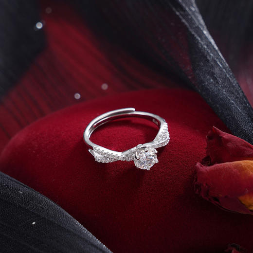 子佩集【陷入热恋】S925银戒指【JL071130】时尚交叉锆石青丝缠绕交织2509 商品图3