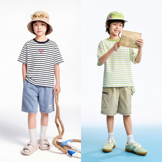 男童圆领短袖针织衫夏季新款安奈儿童装EB621662 商品图3