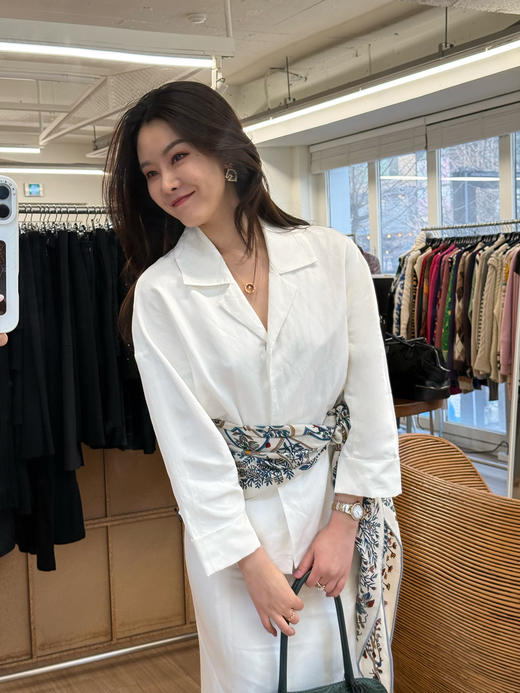 DUO智仙生 黑标 都市丽人的梦想套装 老钱风衣感亚麻衬衫 商品图2