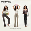 YOTTOY抽绳微喇裤 瑜伽长裤女 喇叭高腰提臀 运动普拉提训练服 健身裤 商品缩略图4