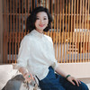 西子/占春光桑蚕丝提花新中式盘扣杏色气质复古衬衫女/CSYH0039 商品缩略图1