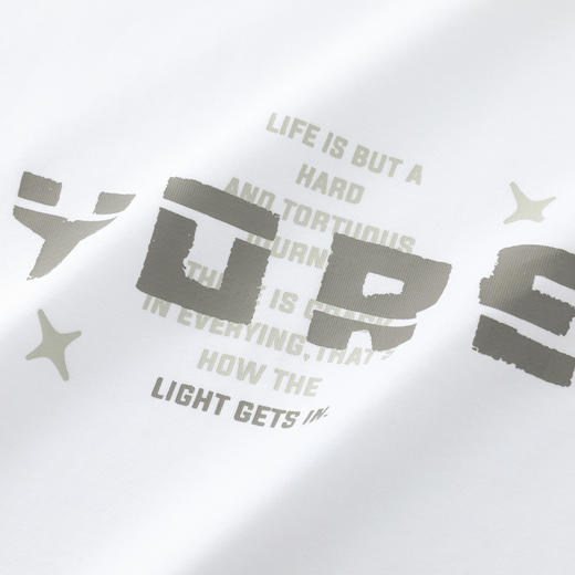 GXG男装【吸湿速干】26夏季星星字母排版凉感透气男式短袖T恤K&C 商品图2