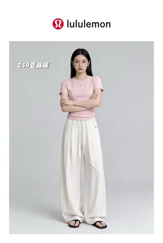 F0318130春夏新款女士高腰天丝亚麻弯刀裤遮肉显瘦休闲裤 商品图13