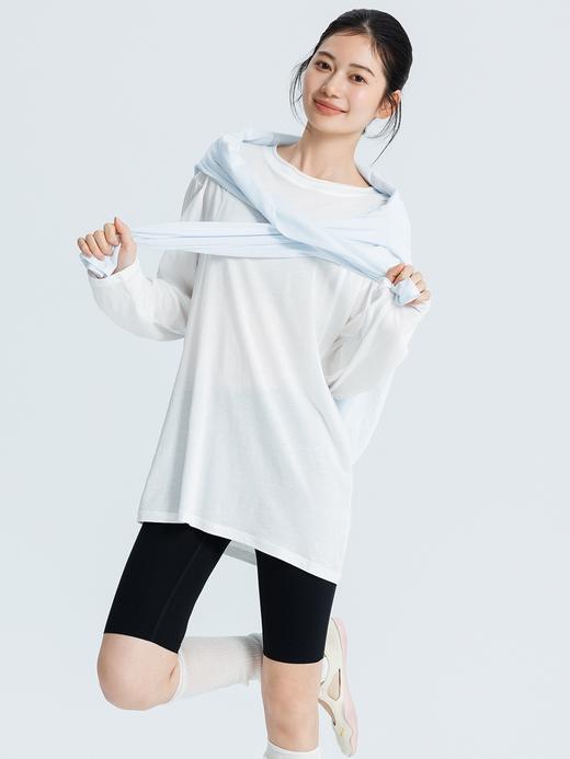 春夏新品瑜伽服女运动宽松长袖透气轻薄健身服套头T恤 000MTTP1046 商品图3