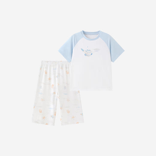 英氏儿童家居服套装夏季新款男童短袖短裤两件套透气短袖居家服 商品图4
