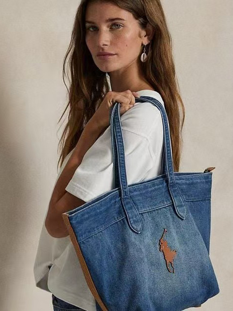 THS-无 RL马球家  春季出行搭子 在售款牛仔托特包 CQ1432