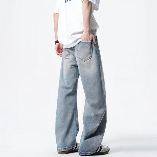 F031852春季新款时尚通勤百搭显瘦情侣款直筒牛仔裤 商品图4