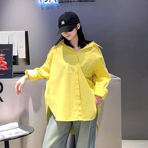 NC口袋绣字母长袖大版衬衫51225（黄）春季161011860321 商品图1