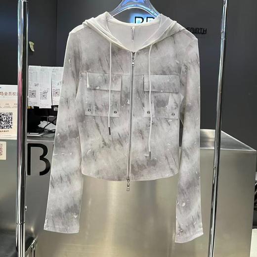 NC连帽拉链扎染针织开衫60120（白）春季162020350321 商品图0