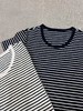 F0318116春夏新款棉氨混纺竹节棉T贝壳扣撞色条纹T恤 商品缩略图3