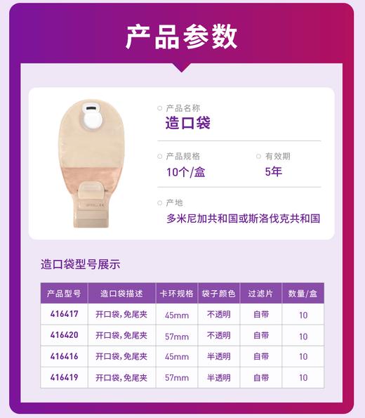 康维德舒洁两件式滤片式开口大便造口袋 416416/416417/416419/416420 商品图10