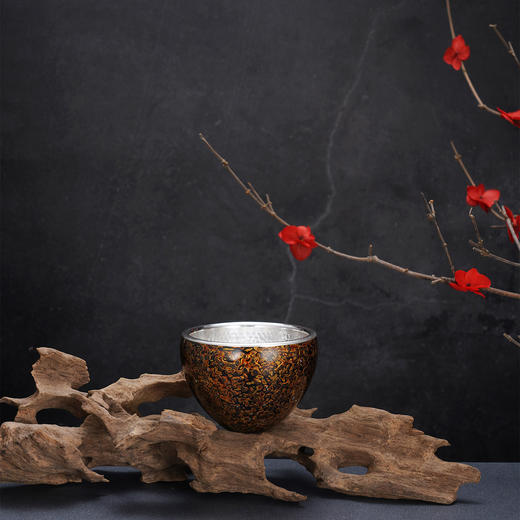 子佩集【波澜妙趣】S999银摆件【CHABEI0001058】茶具品茗杯锤纹原创作品2509 商品图2