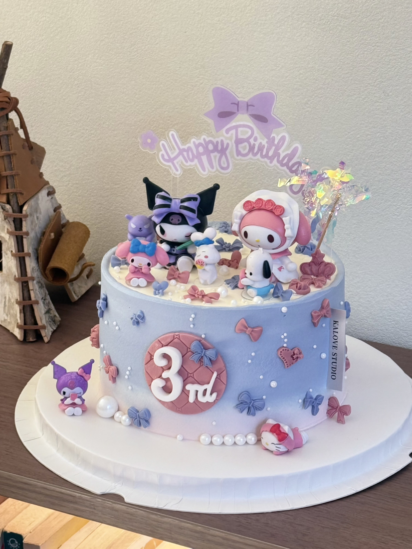 三丽鸥 库洛米美乐蒂女孩周岁蛋糕（配件随机