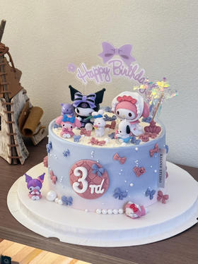 三丽鸥 库洛米美乐蒂女孩周岁蛋糕（配件随机