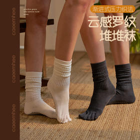 KS7399-D卡益均码五指堆堆袜-袋装