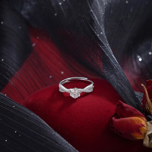 子佩集【陷入热恋】S925银戒指【JL071130】时尚交叉锆石青丝缠绕交织2509 商品图6